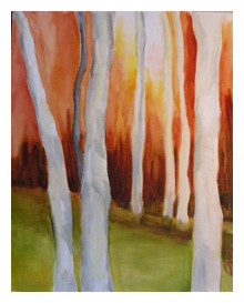 Diptych: Aspens Orange & Red Series II 30x24 (right)